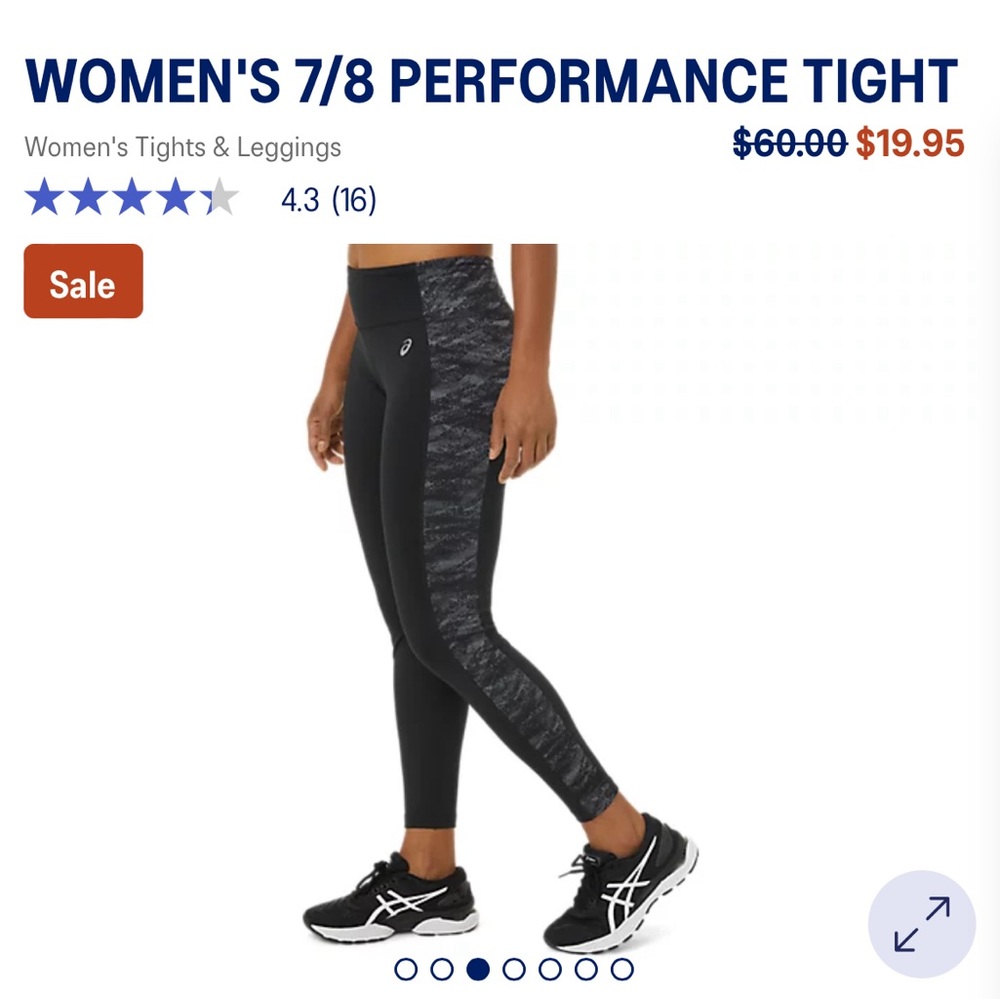 ASICS Black and Grey Legging (7/8 length)
